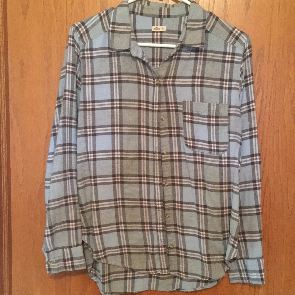 Women’s blue/gray/pink flannel